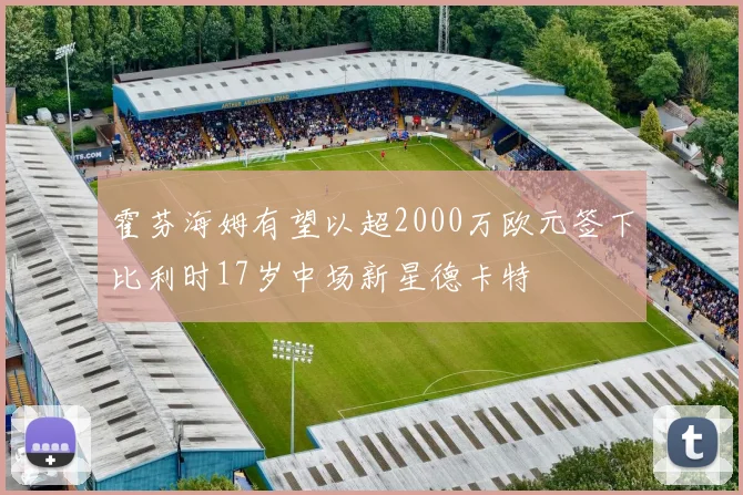 霍芬海姆有望以超2000万欧元签下比利时17岁中场新星德卡特